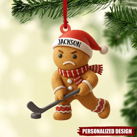 Personlig hockeyspillerornament, gave til hockeyelskere